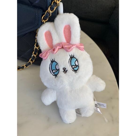 NWT White Esther Bunny Plush Keychain - Picture 2 of 4